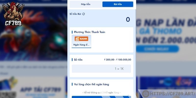 Rút tiền dễ dàng khi chuyển khoản